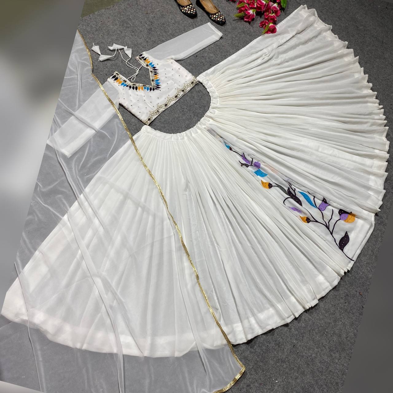 Handcrafted Embroidered Lehenga Set