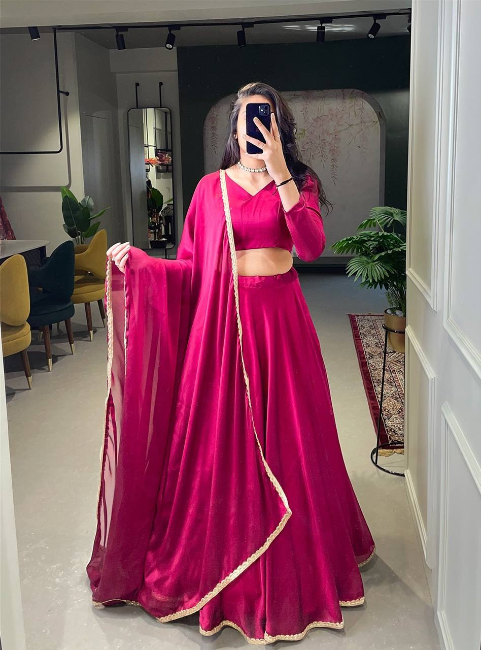 Fairytale Magenta Rangoli Silk Lehenga Set