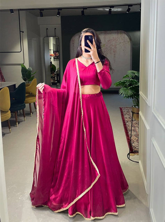 Fairytale Magenta Rangoli Silk Lehenga Set